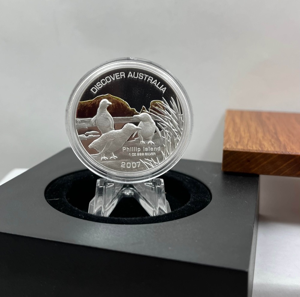 2007 Silver 1oz Proof Coin Discover Australia Phillip Island