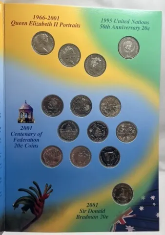 1966 - 2001 20 Cent Type Set Contains 14 Unc Coins