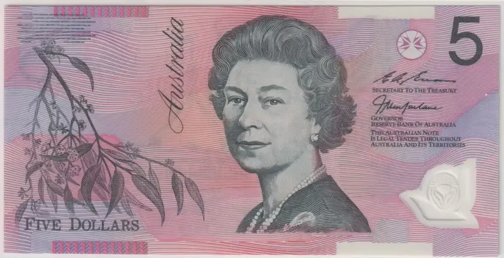 1996 $5 Note MacFarlane/Evans EA96 Last Prefix R218aL PCGS 64 PPQ