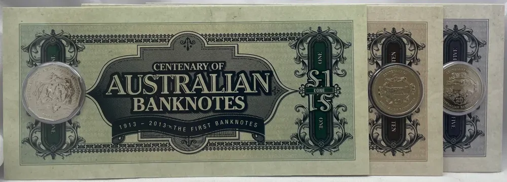 2013 3 Coin Set Centenary of Australian Banknotes