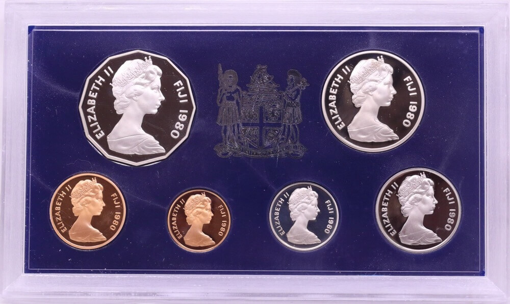 Fiji 1980 Proof Coin Set KM# PS6 With FAO 1C product image