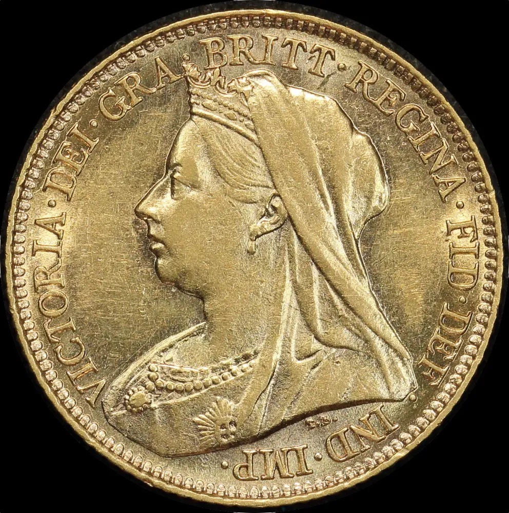 1897 Sydney Veiled Head Half Sovereign good EF