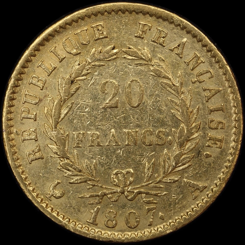 France 1807-A Gold 20 Francs KM#A687.1 Extremely Fine product image