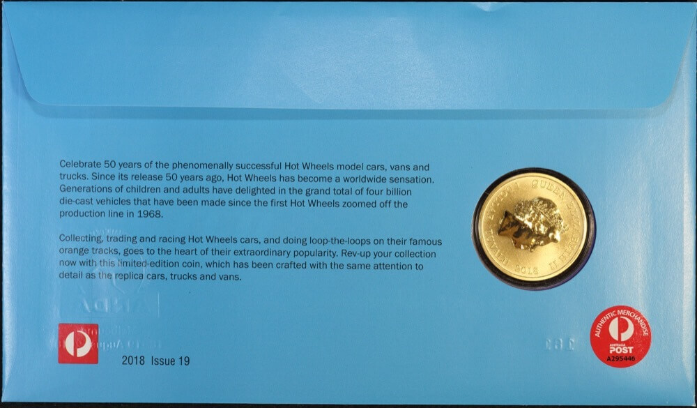2018 1 Dollar PNC Hot Wheels Melbourne Money Expo Gold Overprint product image