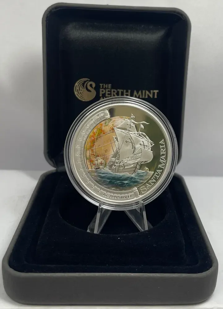 Tuvalu 2011 Silver 1 Dollar Proof Coin Ships That Changed the World Santa Maria product image