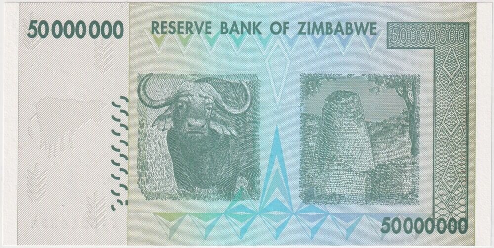 Zimbabwe 2008 50 Million Dollars P# 79 Uncirculated product image
