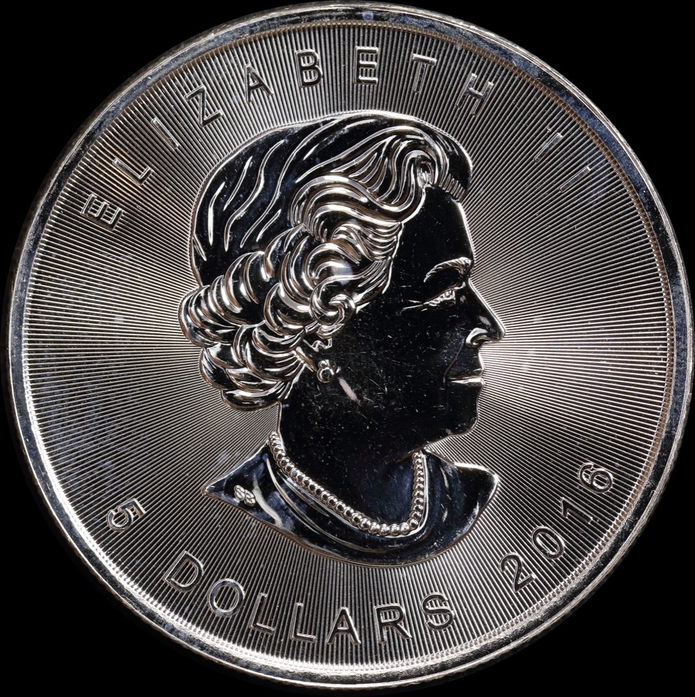 2016 Silver Canadian Maple Leaf 5 Dollar 1oz   product image