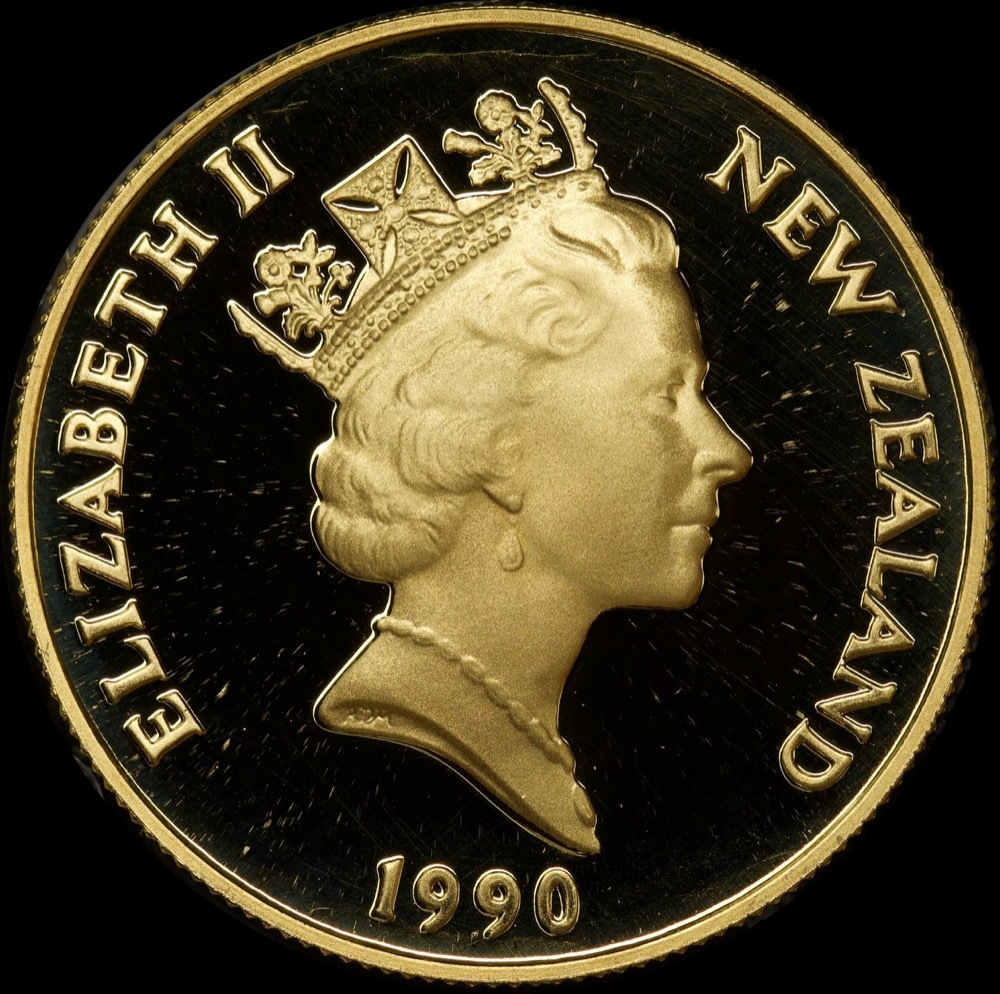 New Zealand 1990 Gold 150 Dollar Proof KM# 77 Kiwi product image