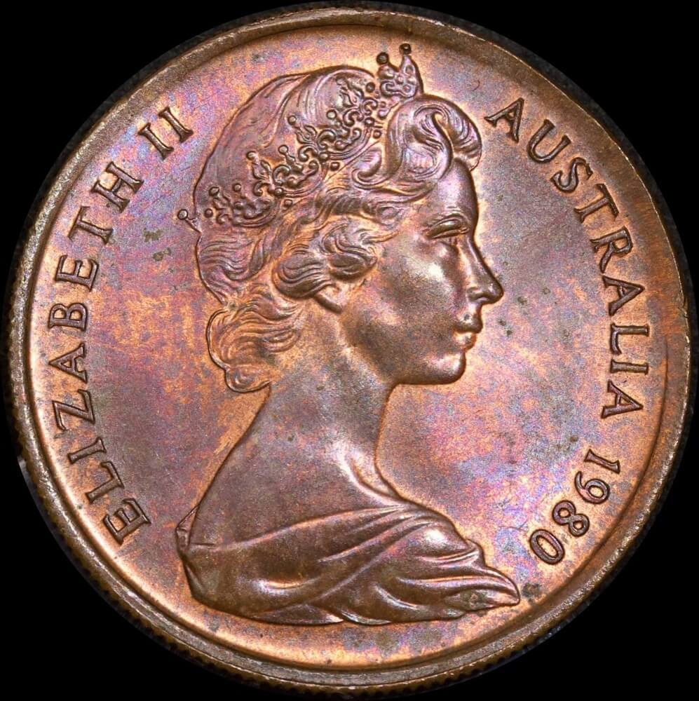Australia 1980 5 Cent Error Coin (Struck On 1 Cent Planchet) PCGS MS64RB