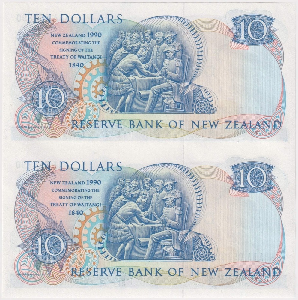 New Zealand 1990 10 Dollars Vertical Pair Uncirculated Commemorative 
