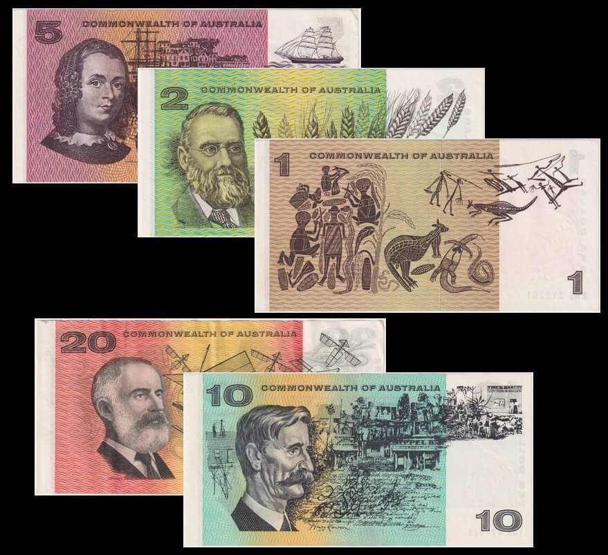 Set of 5 Phillips/Wheeler Notes 1972-1976 EF - about Unc product image