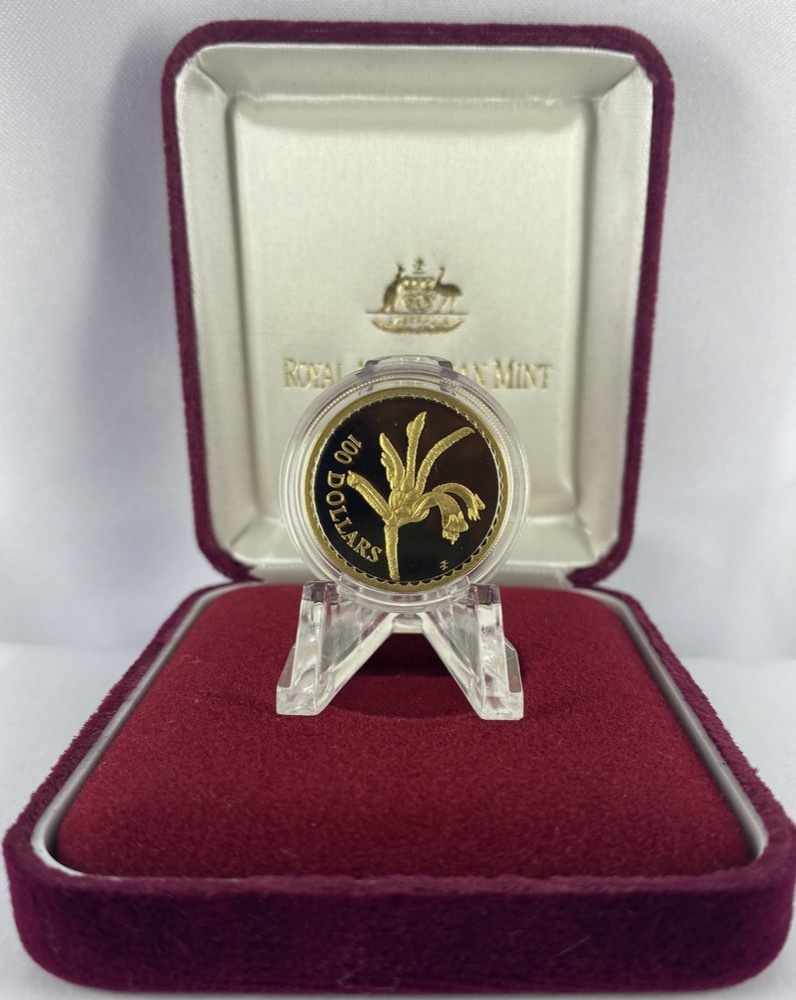1997 100 Dollar Gold Proof Coin Floral Emblems - Kangaroo Paw