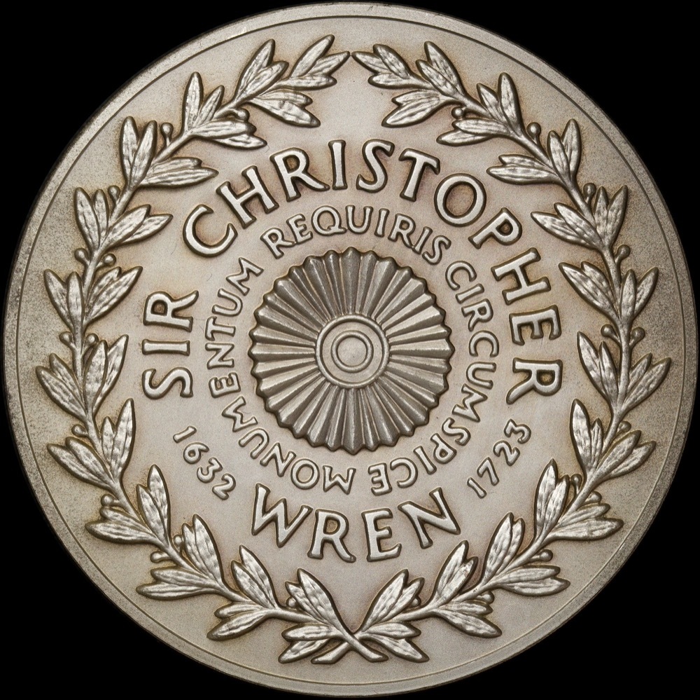 1973 John Pinches Silver Medal Sir Christopher Wren