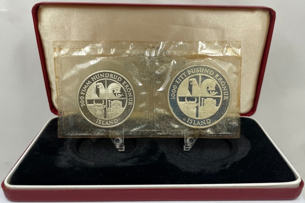 Iceland 1974 Silver Two Coin Proof Set product image