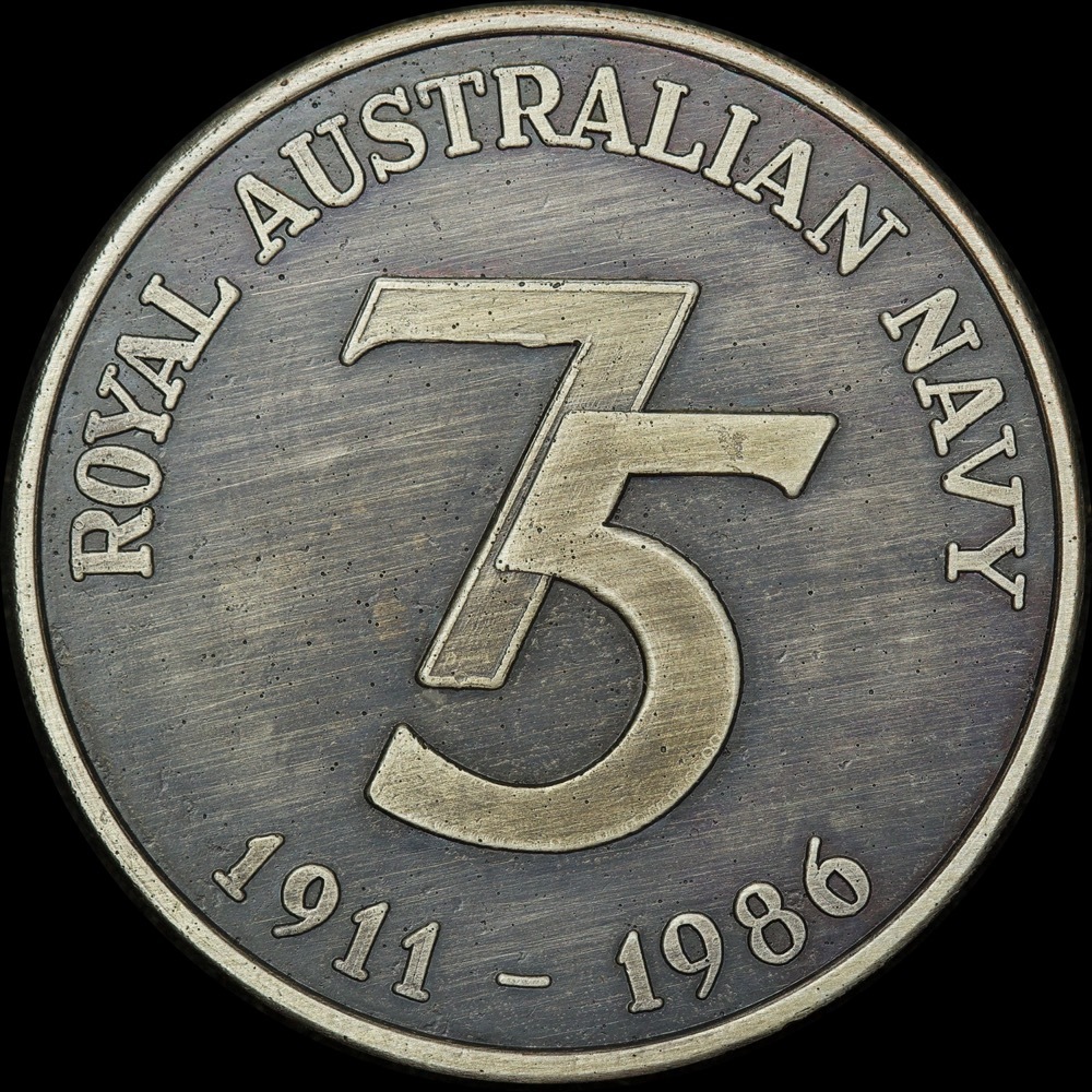 1986 Silver Medallion Royal Australian Navy 75th Anniversary