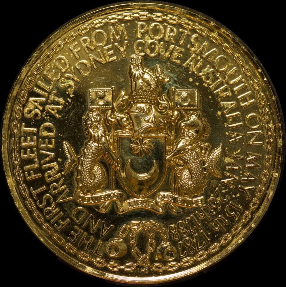1987 Gold Plated Medal Bicentennial of First Fleet Departure