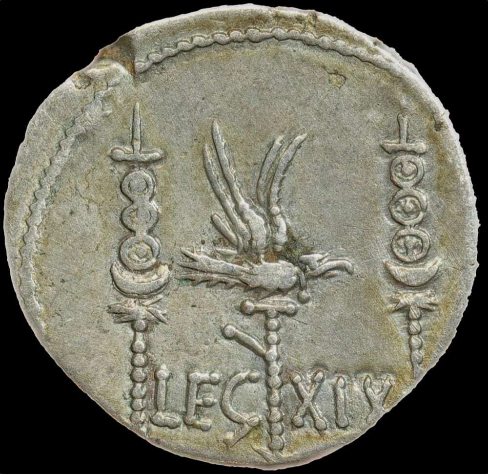 Ancient Rome (Republican) 32-31BC Mark Antony Silver Denarius RRC 544/35 Good VF