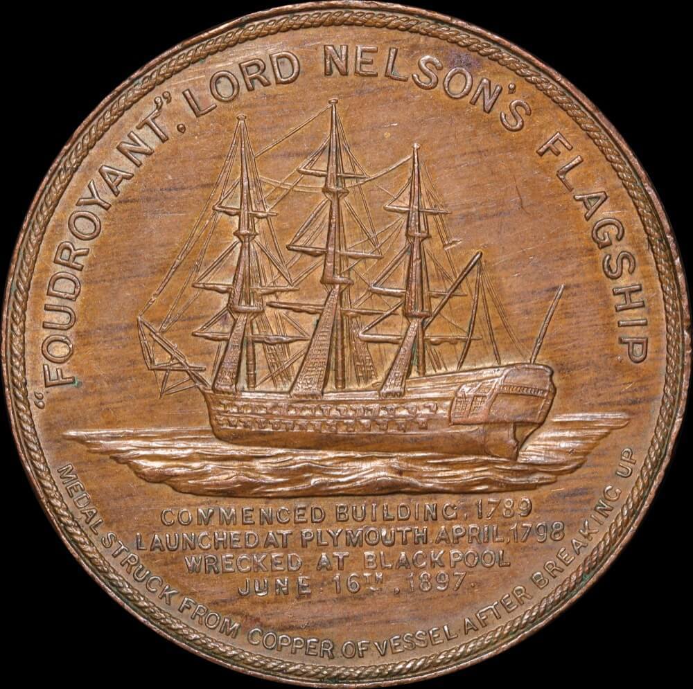 1897 Nelson's Foudroyant Copper Medal Extremely Fine