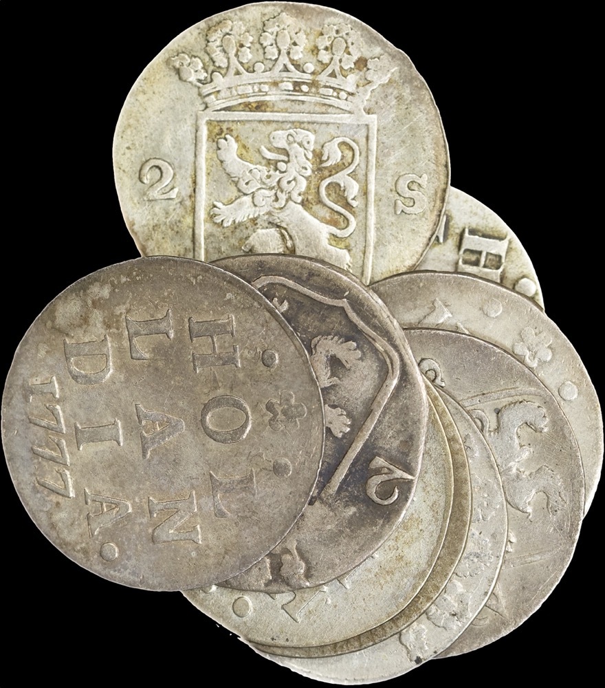 Netherlands Group of 13 Silver 2 Stuivers 18th Century Circulated product image