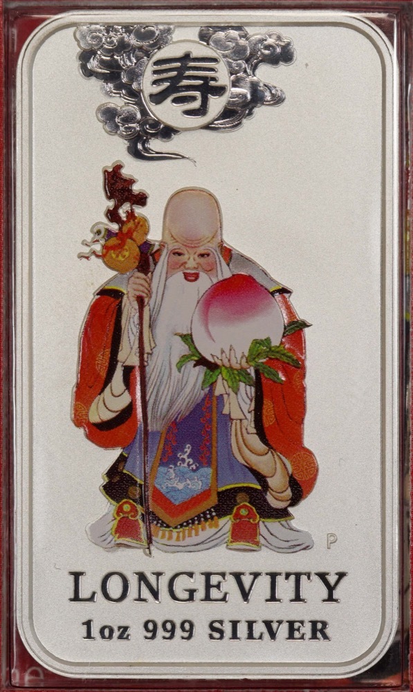 2009 Silver 1oz Coloured Rectangular Coin Longevity product image