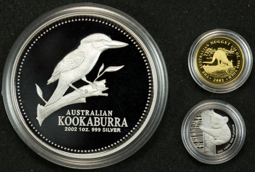 2002 Gold Platinum Silver Proof Coin Set Mini Outback Collection product image
