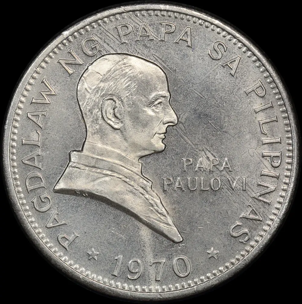 Philippines 1970 Silver 1 Peso KM#202 Uncirculated product image