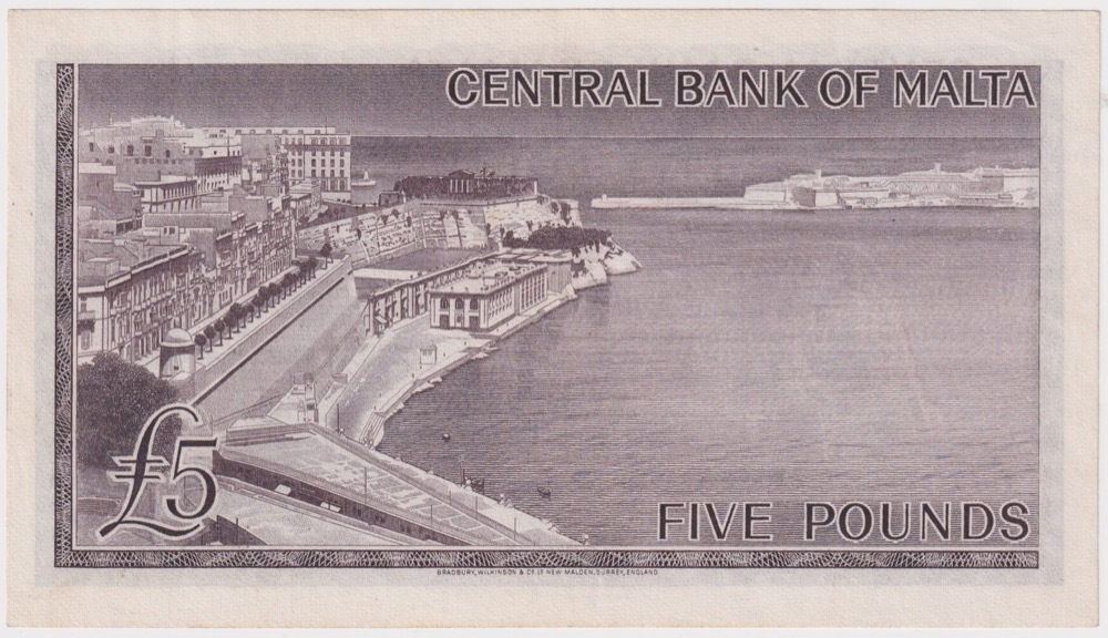 Malta 1968 5 Pound Note P#30 Extremely Fine product image