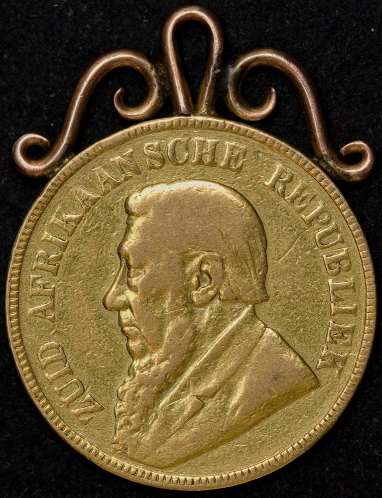 South Africa 1897 Gold Pond in Mount good Fine product image