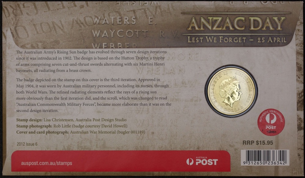 2012 1 Dollar PNC Anzac Day product image