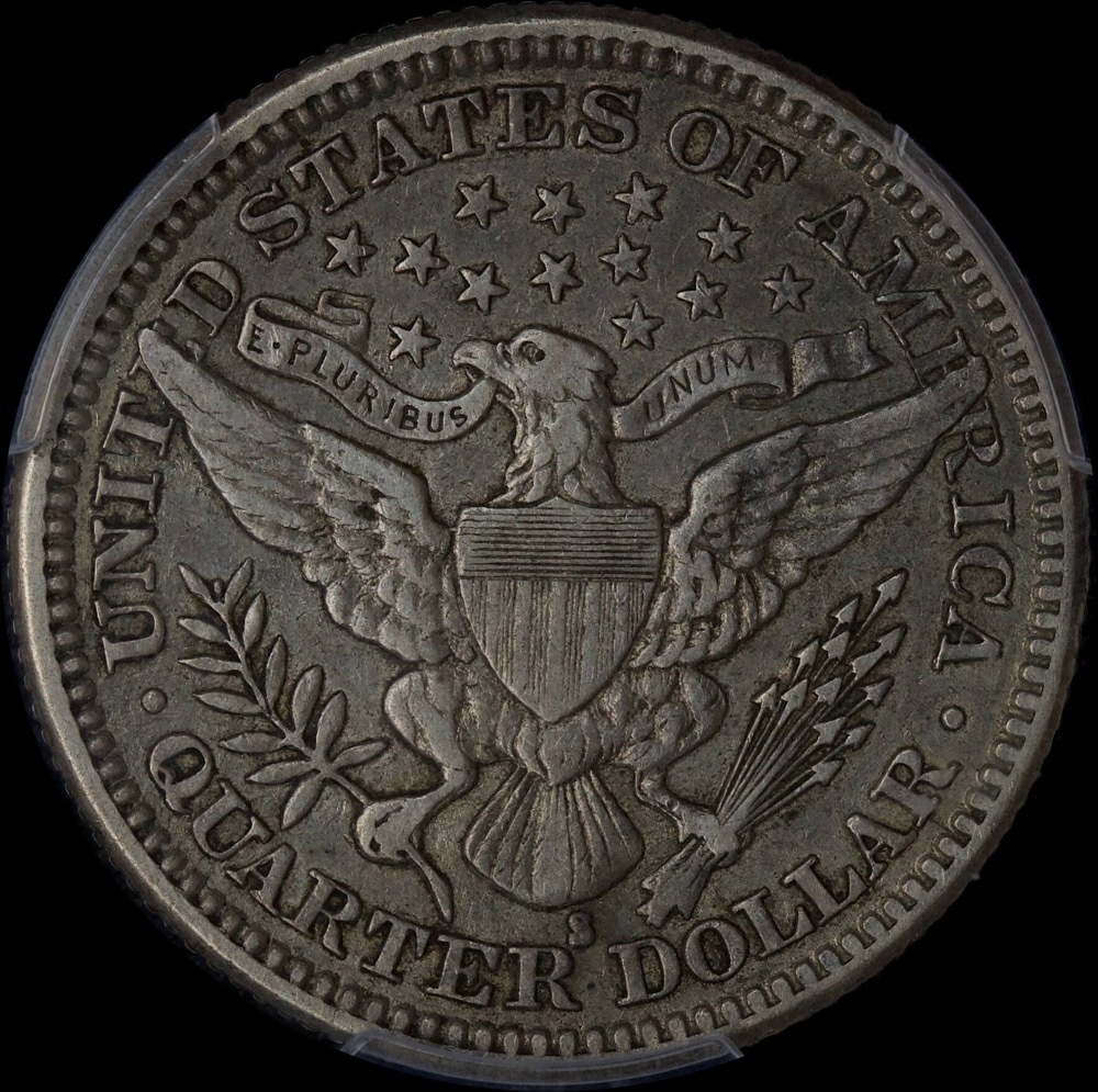 United States 1914-S Silver Quarter Barber PCGS XF45 product image