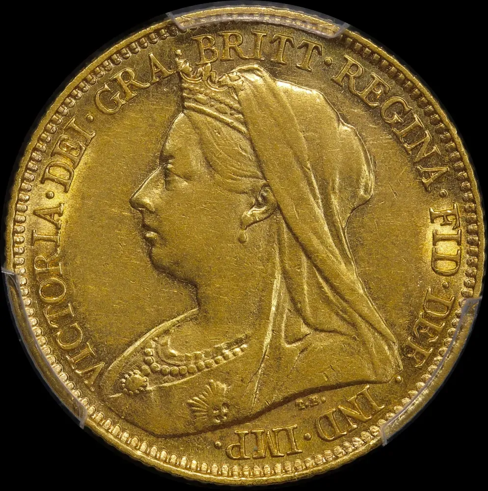 1897 Sydney Veiled Head Half Sovereign PCGS AU53