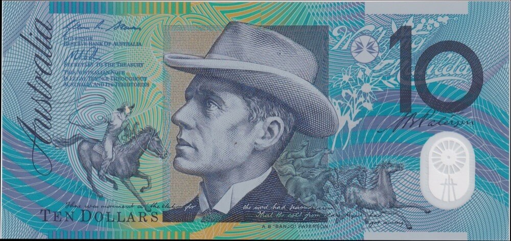 2012 $10 Note DF12 Last Prefix Stevens/Parkinson R322aL Uncirculated