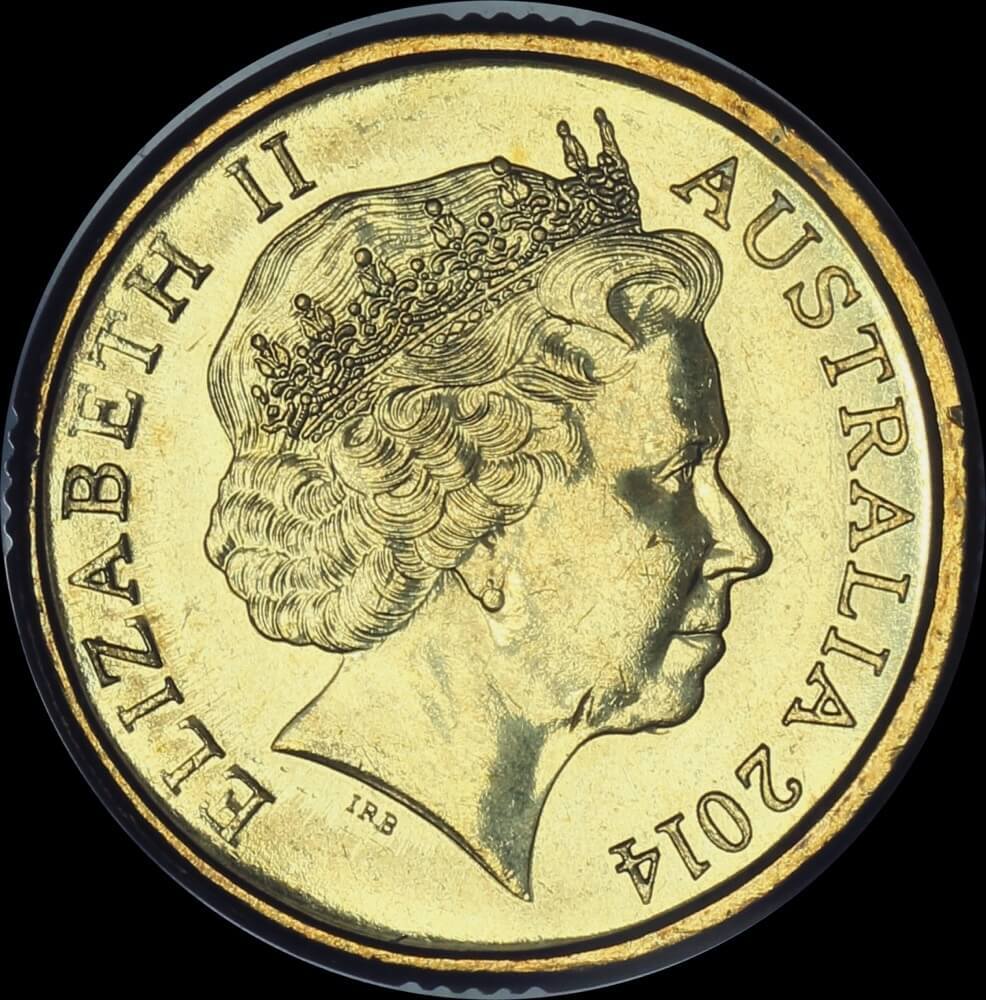 2014 Coloured 2 Dollar Coin Remembrance Green Dove PCGS MS63