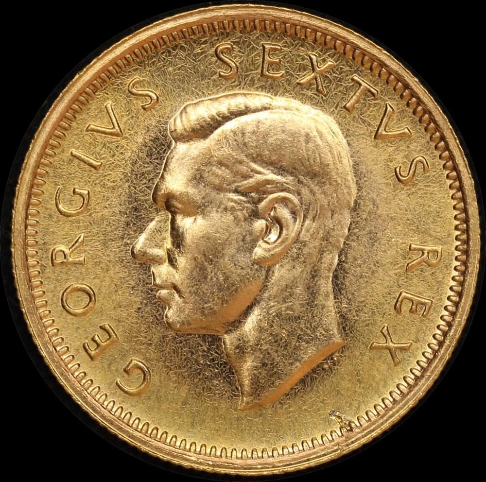 South Africa 1952 Gold Half Pound KM# 42 Uncirculated product image