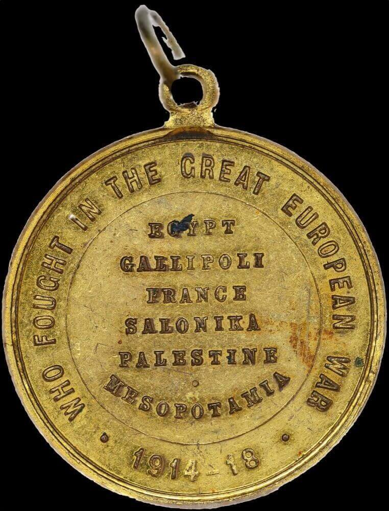 1914 ~ 1918 Bronze Medalet AIF C# 1914-18/2a Choice Uncirculated