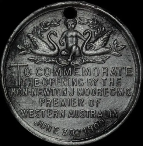 1909 White Metal Medallion Perth Children's Hospital C# 1909 Good VF