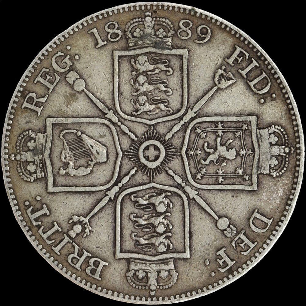 1889 Silver Double Florin Victoria S#3923 Very Fine product image