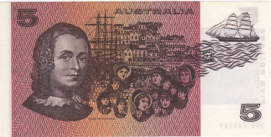 1976 $5 Note Gothic Serials Side Thread Knight/Wheeler R206B Uncirculated