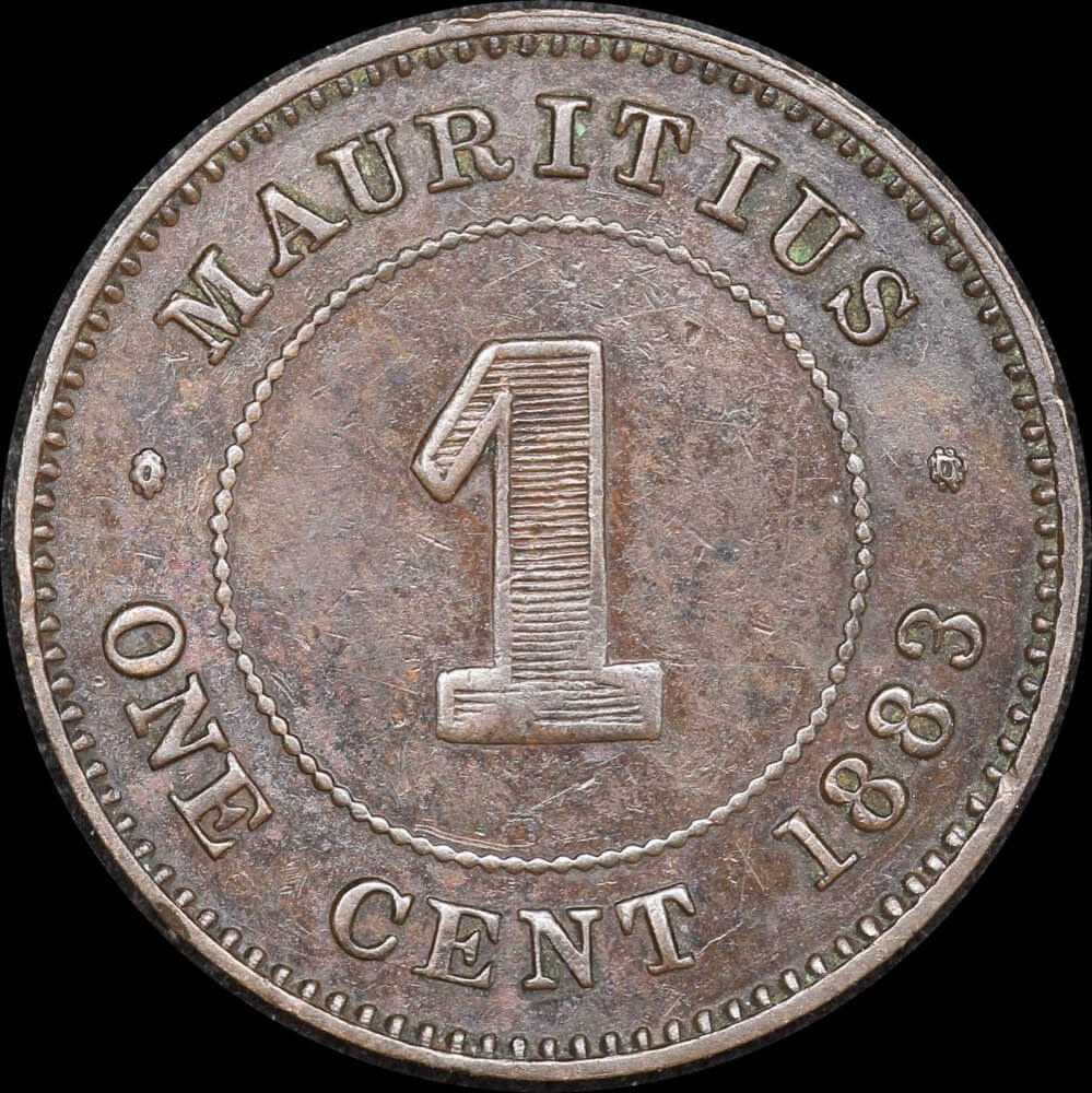 Mauritius 1883 Copper 1 Cent KM# 7 Extremely Fine product image