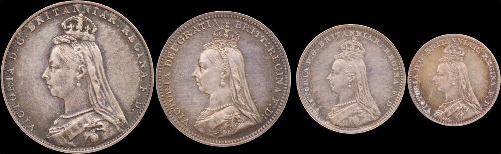 1892 Silver Maundy Coin Set Victoria S#3932  product image