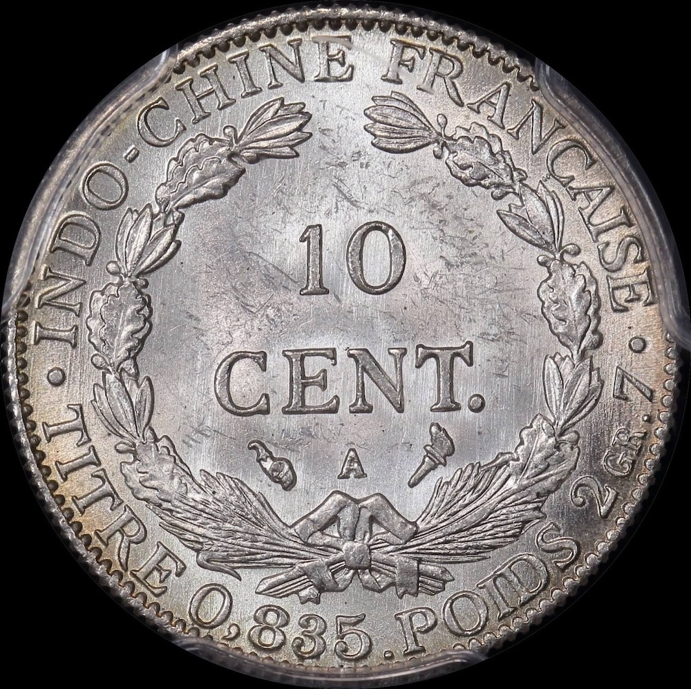 French Indo China 1911-A Silver 10 Cents Lec #150 PCGS MS64 product image