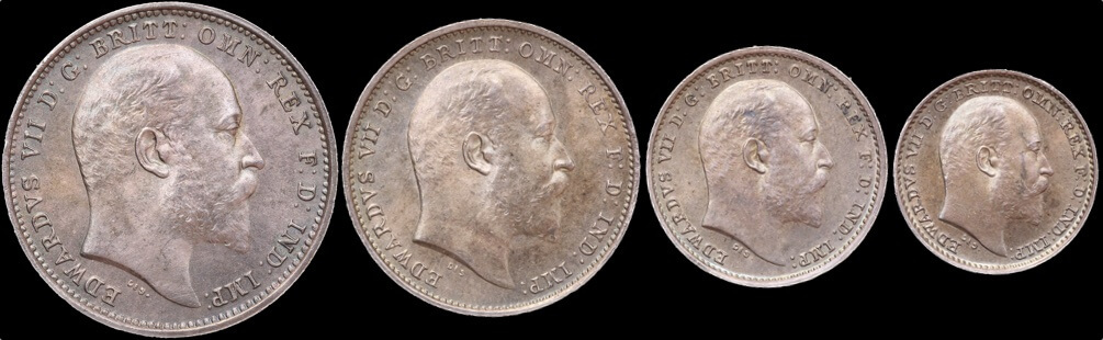 1908 Silver Maundy Coin Set Edward VII S#3985  product image