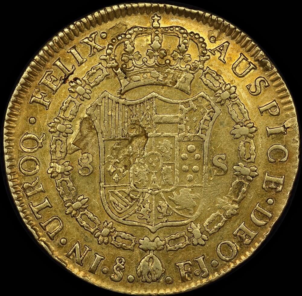 Chile 1805-FJ Gold 8 Escudos KM# 54 about VF product image