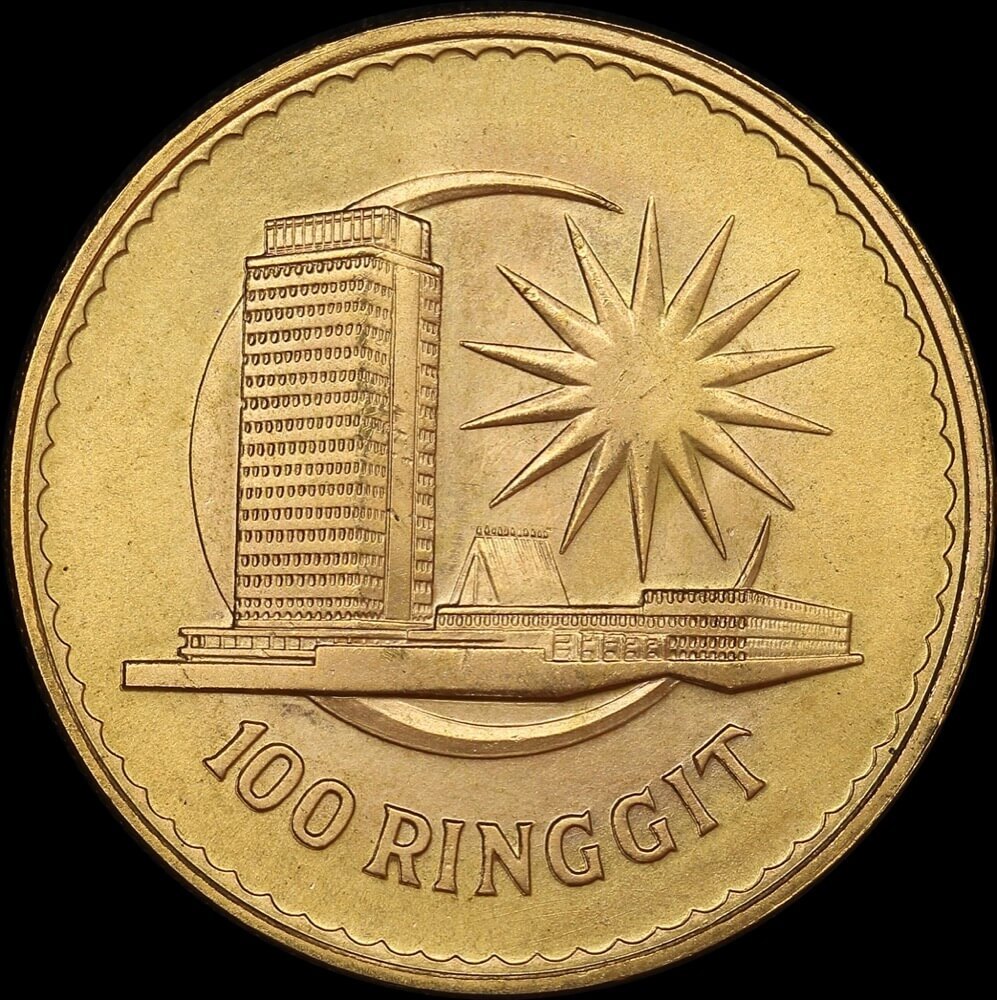 Malaysia 1971 Gold 100 Ringgit KM# 11 Uncirculated product image