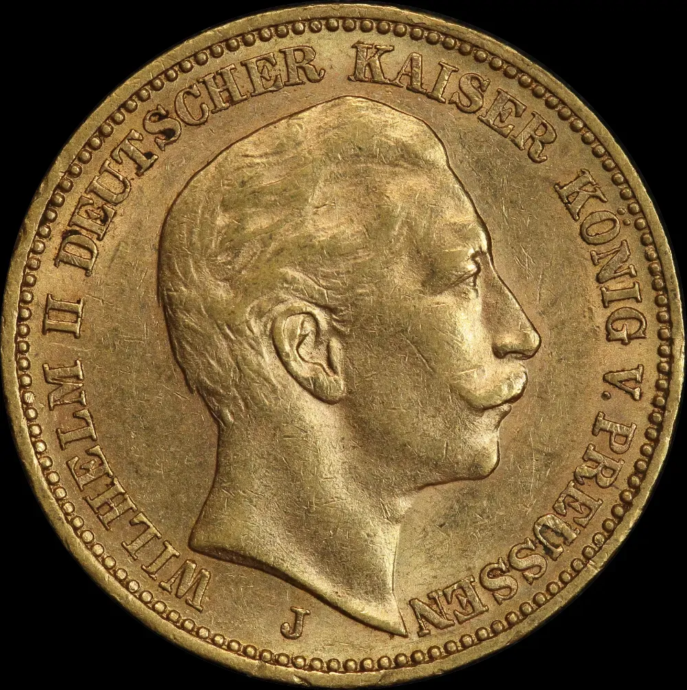 German States (Prussia) 1905-A Gold 20 Marks P# 521 good VF