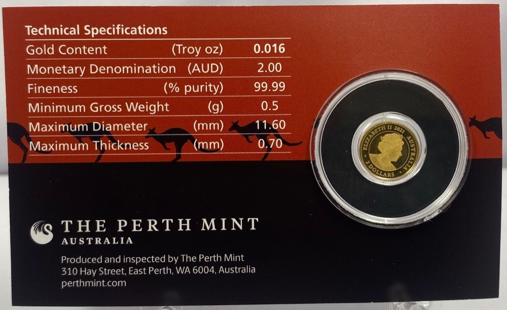 2021 Gold Half Gram Coin Mini Kangaroo product image