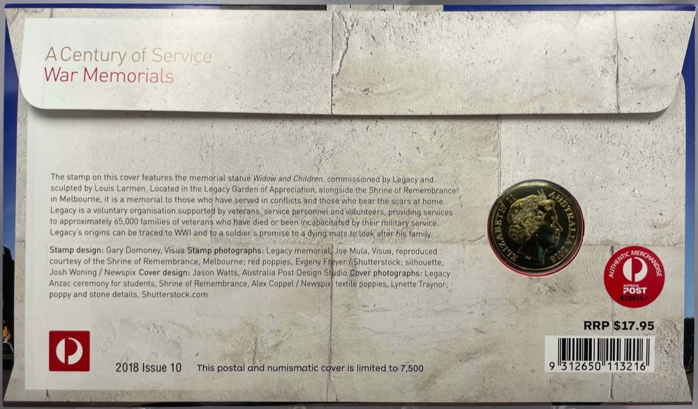 2018 1 Dollar PNC ANZAC War Memorial product image