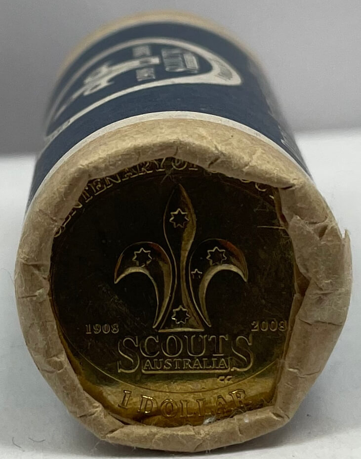 2008 One Dollar Coin Mint Roll Boy Scouts (Tails/Tails)