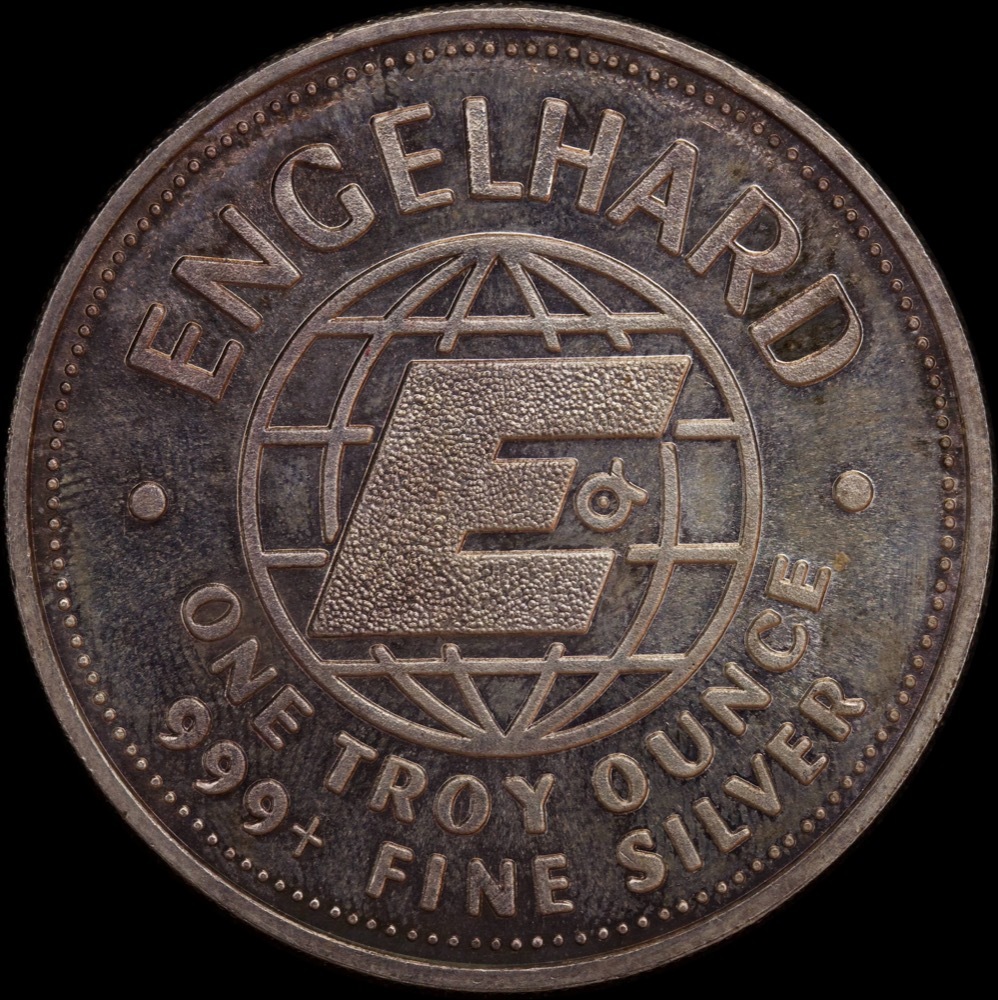 Silver Engelhard 1oz Round 1984 99.9% Prospector