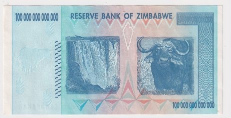 Zimbabwe 2008 100 Trillion Dollars Pick#91 GEF product image